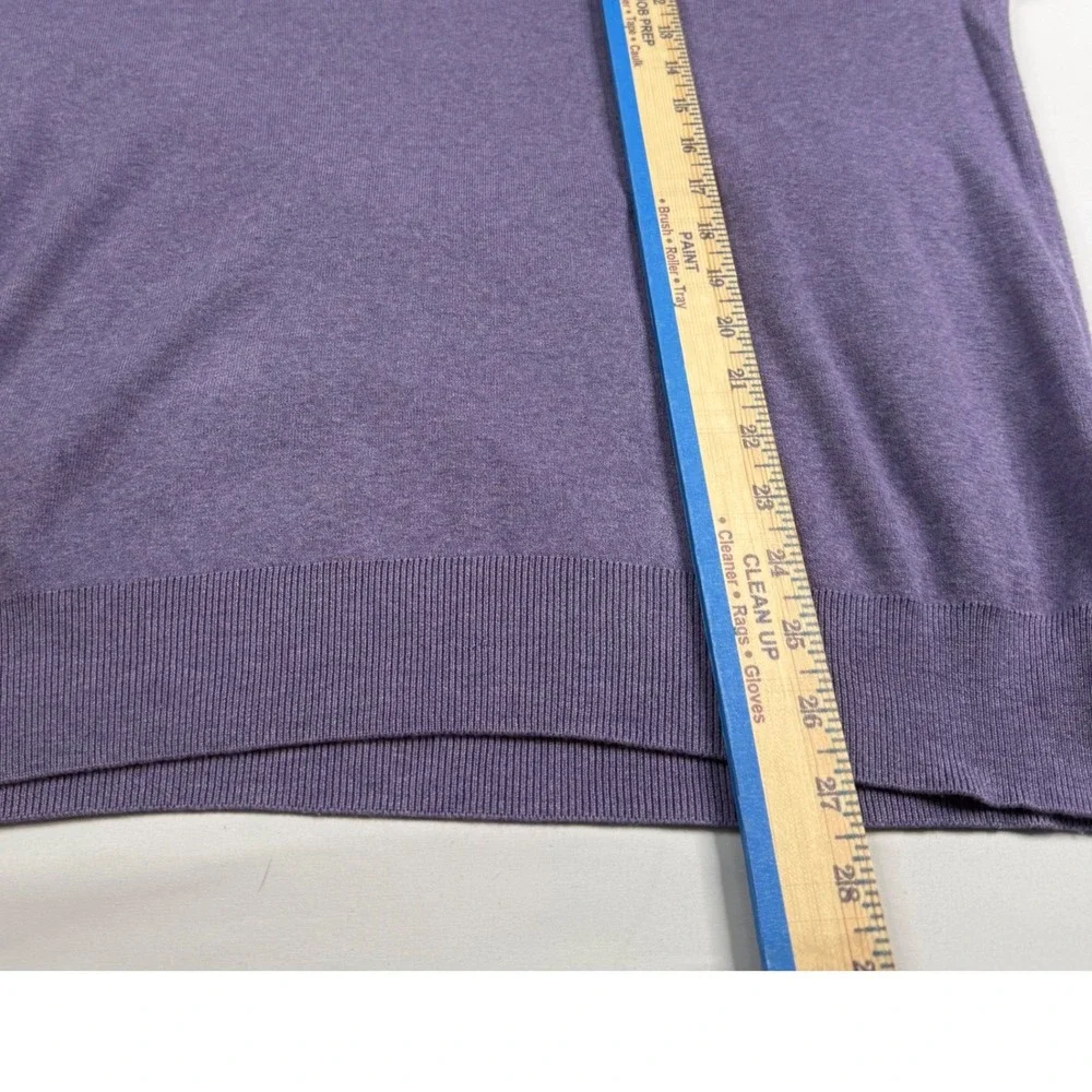 Polo Ralph Lauren V-Neck Sweater Mens XL Purple‎ Pima Cotton Long Sleeve Logo
